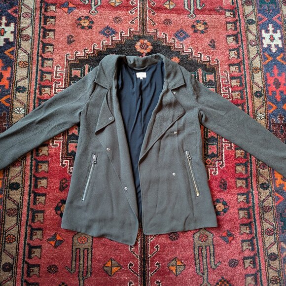 Wilfred Aritzia Mayet Blazer Moto Jacket Olive Drab size Small - Picture 1 of 15